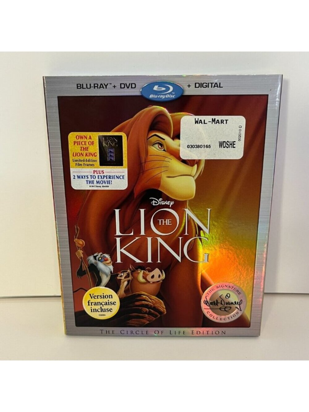 5/$25 Disney The Lion King Signature Collection Blu Ray + DVD Movie Combo 2017